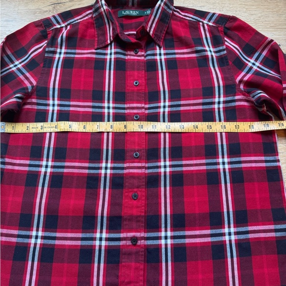 Lauren Ralph Lauren womens Red Plaid Flannel shirt Sz S price firm! - Picture 2 of 9